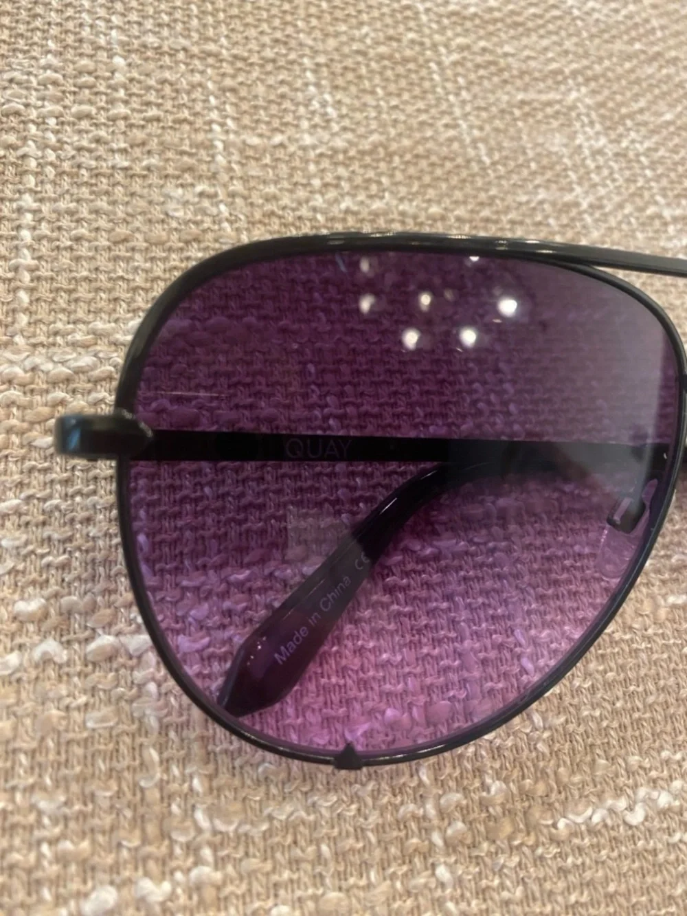 Quay Aviator Polarized Sunglasses High  Key Purple Gradient UV  New brand case